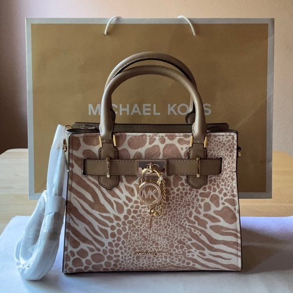 🦒 MICHAEL KORS ANIMAL PRINT  HAMILTON BAG 🦒 NWT 🦒 - Picture 2 of 16